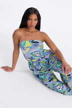 Blissful Summer Days Swim Cover Up Jumpsuit - Green/combo