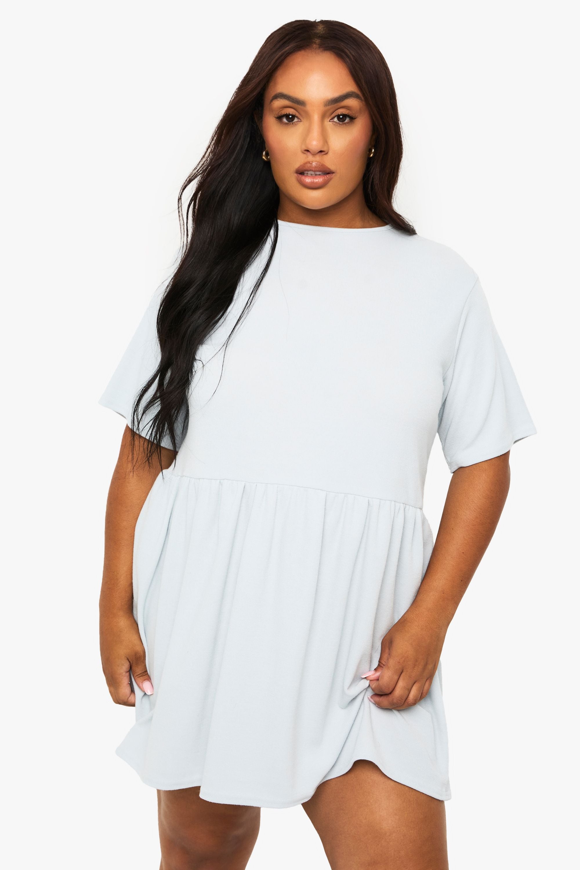 Plus Rib T-Shirt Smock Dress