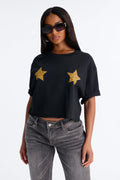 Leopard Star Chest Tee