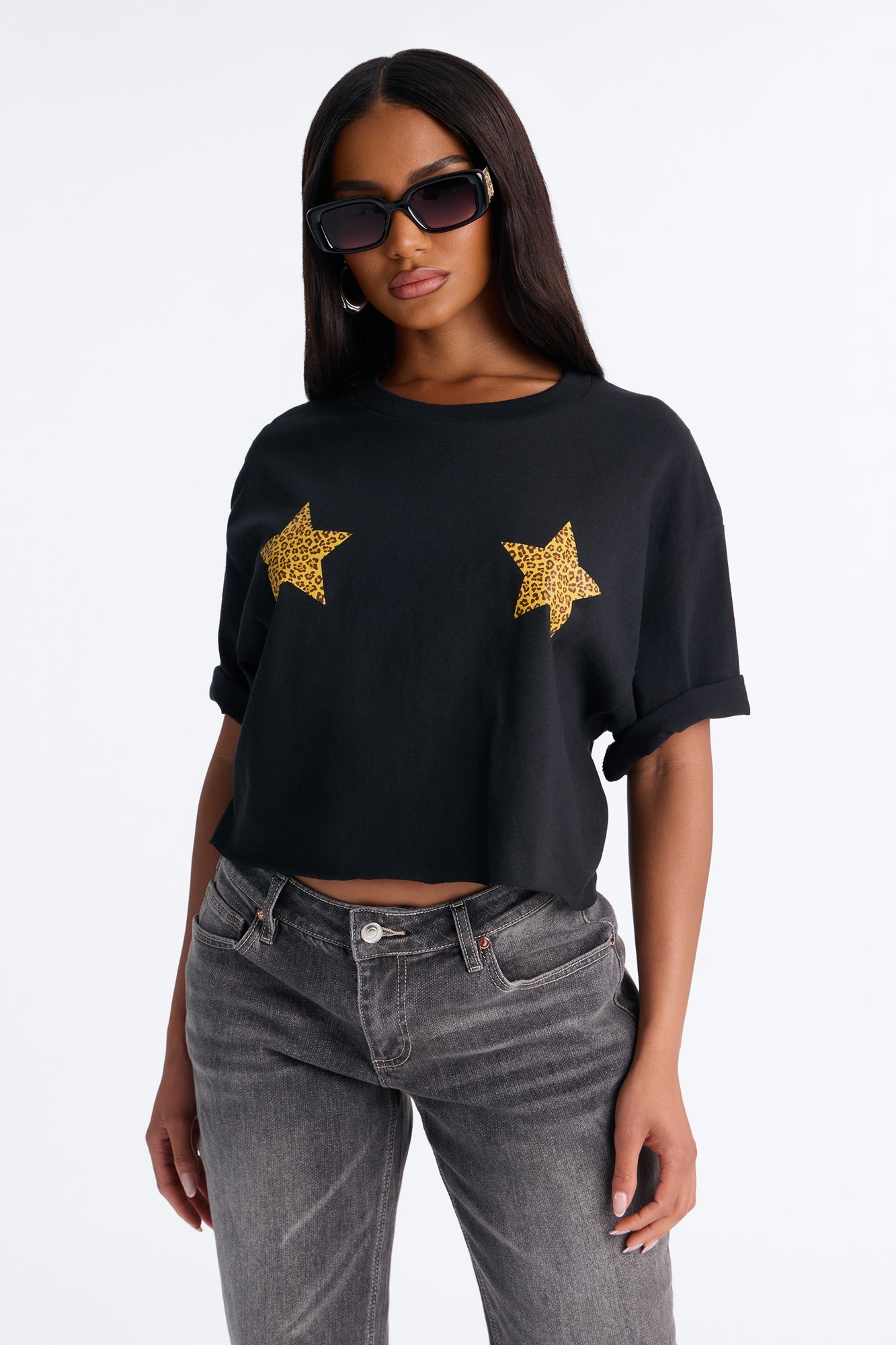 Leopard Star Chest Tee
