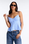 Hearts And Secrets Pinstripe Babydoll Top