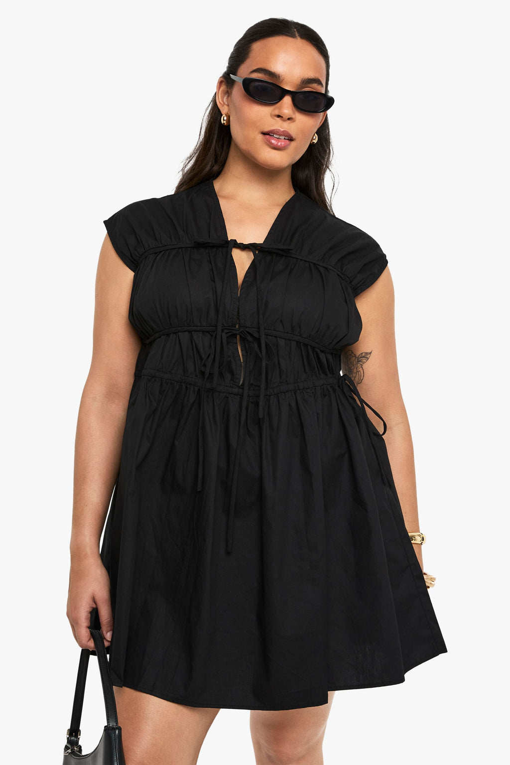 Plus Tie Front Skater Dress