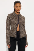My Desire Leopard Button Up Long Sleeve Shirt