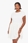 White plus cotton t-shirt smock dress