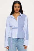 Away We Go Pinstripe Poplin Shirt