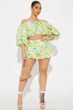 Mollie Short Set - Yellow/combo