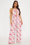 Squared Away Jumpsuit - Pink/combo