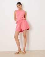 ASOS DESIGN pull on shorts co-ord in pink