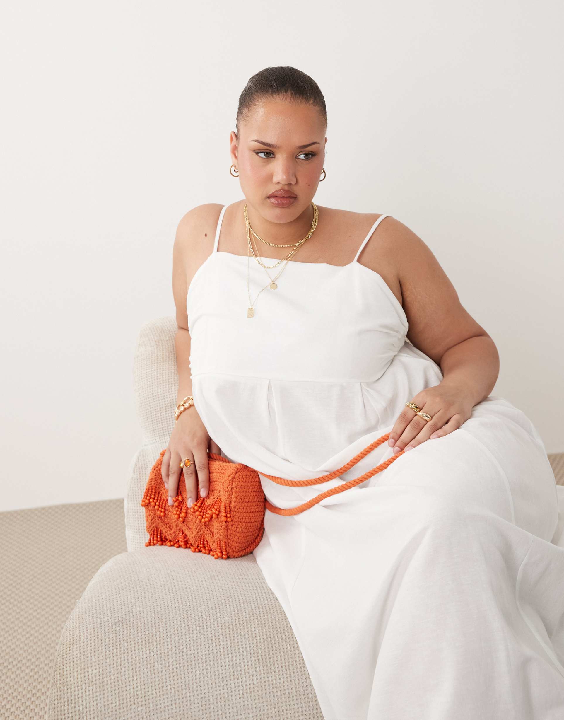 Esmee Curve maxi beach dress in white