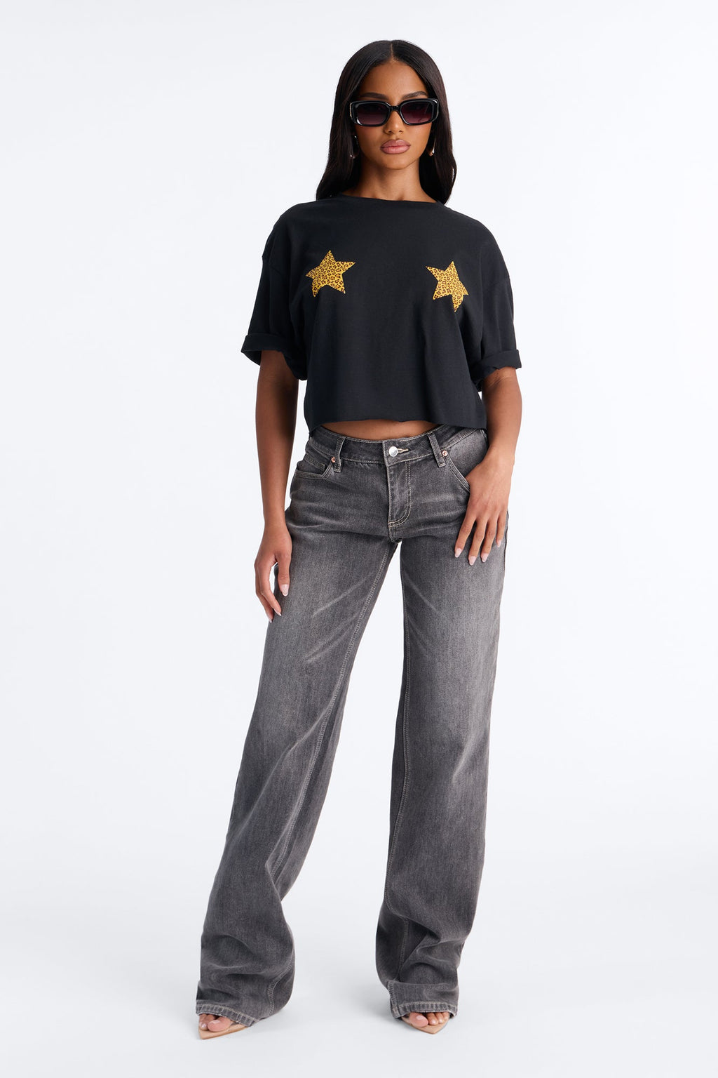Leopard Star Chest Tee