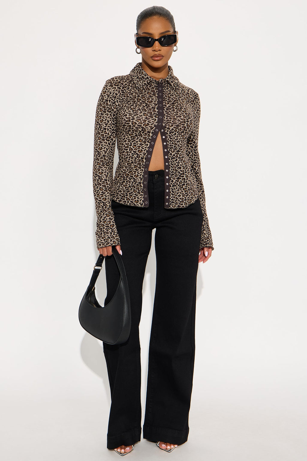 My Desire Leopard Button Up Long Sleeve Shirt