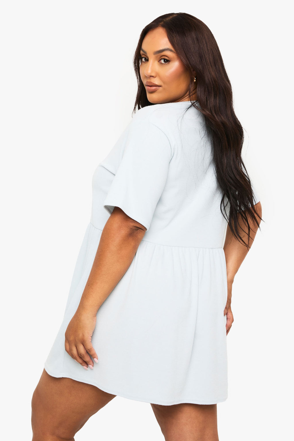 Plus Rib T-Shirt Smock Dress