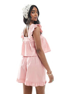 Wednesday's Girl gauzey ruffle edge co-ord