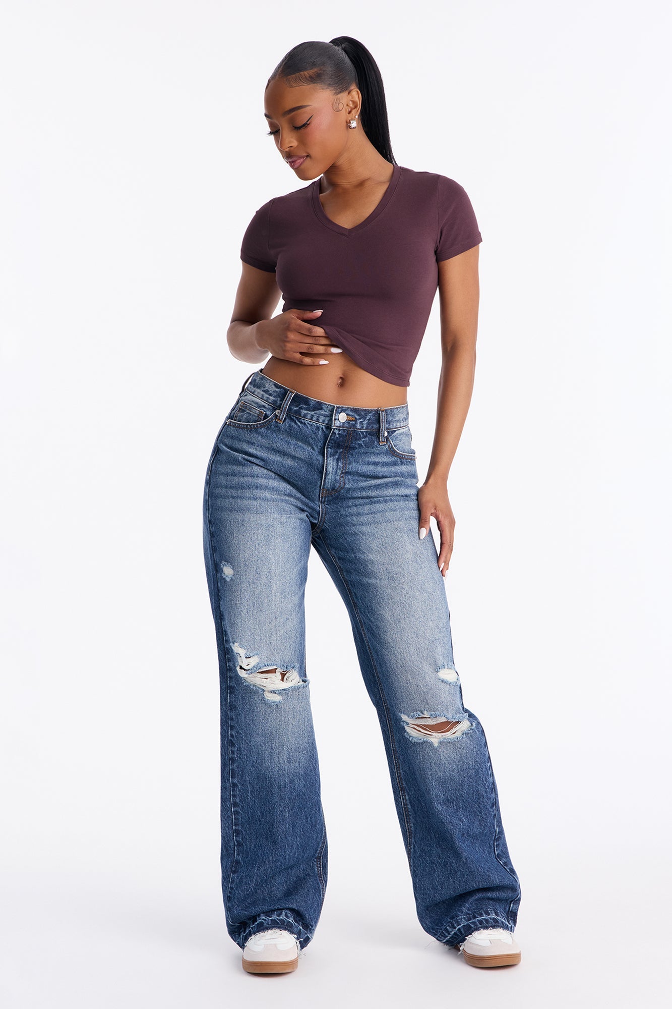Melina V Neck Baby Tee