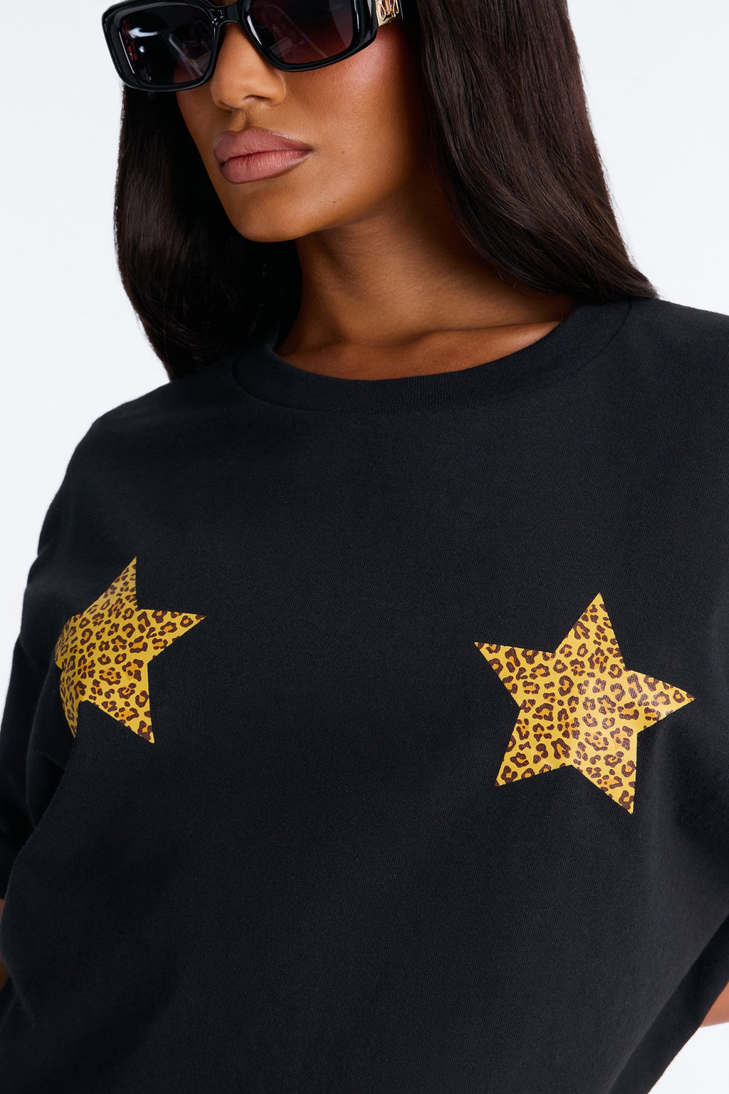 Leopard Star Chest Tee
