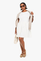 White plus cotton t-shirt smock dress