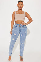 Baby Got Back Booty Lifting Jeans - Light Blue Wash