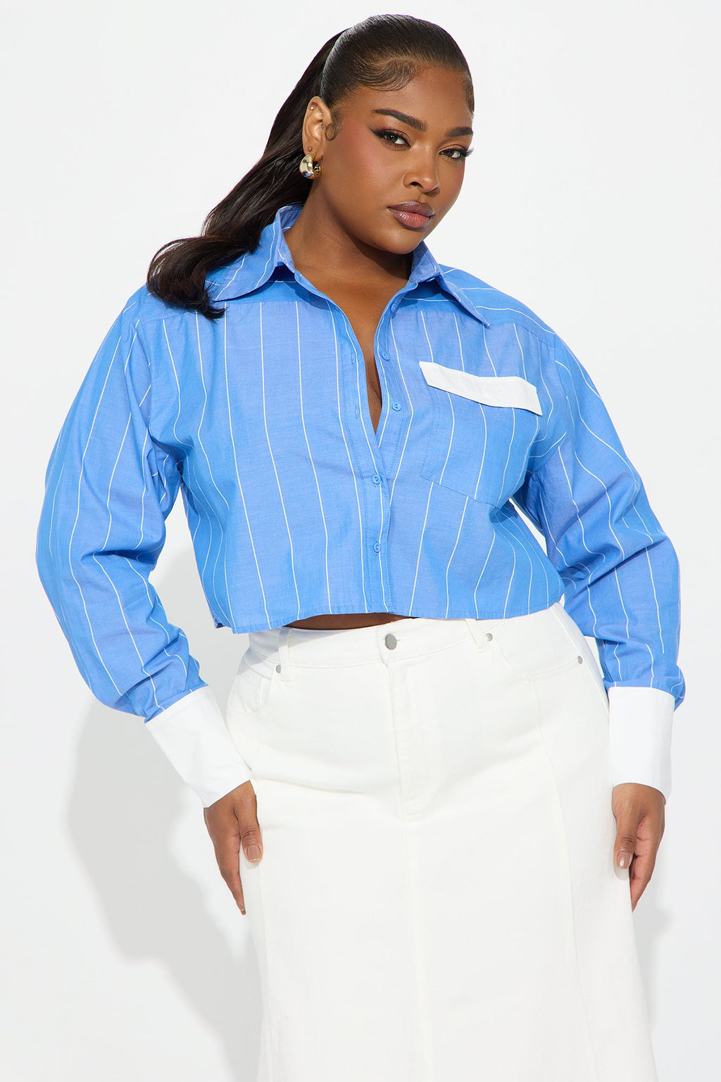 Nadia Striped Linen Button Up Shirt