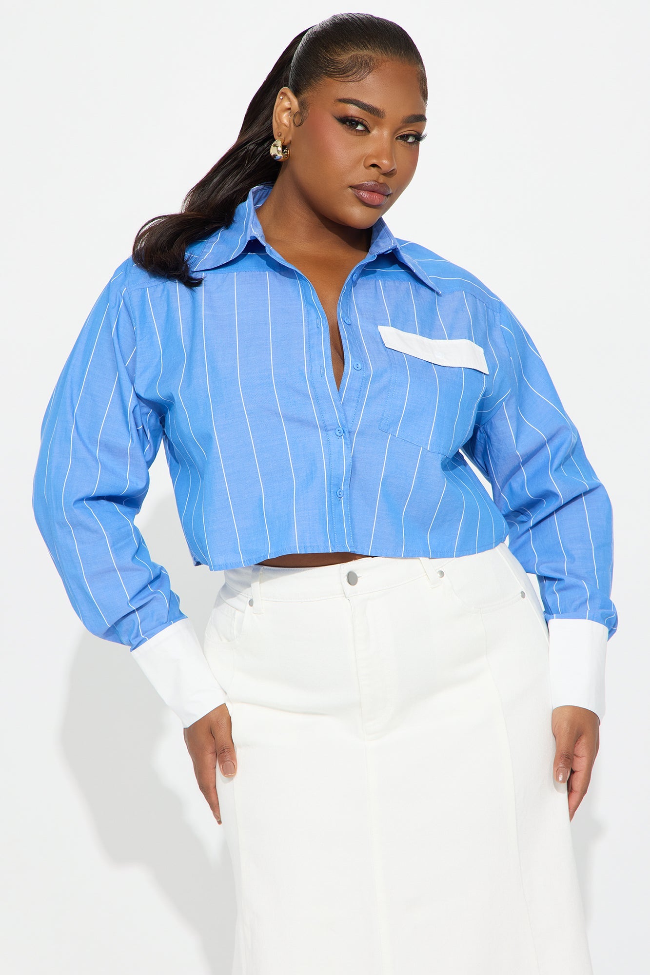 Nadia Striped Linen Button Up Shirt