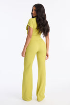 Clementine Textured Pant Set - Chartreuse