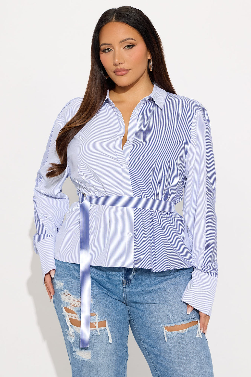 Away We Go Pinstripe Poplin Shirt
