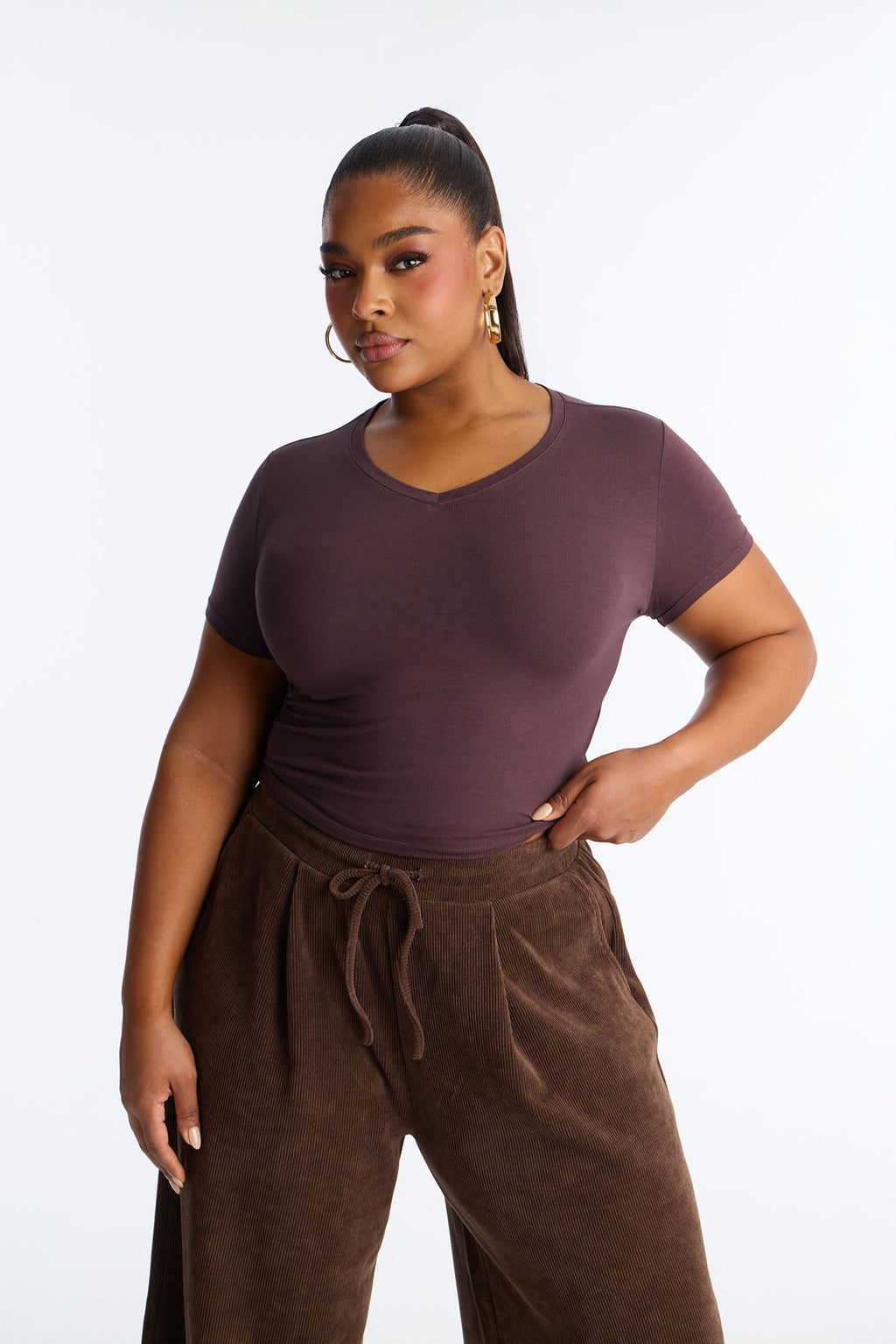 Melina V Neck Baby Tee