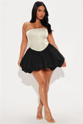 A Night in Paris Bubble Mini Dress - White/Black