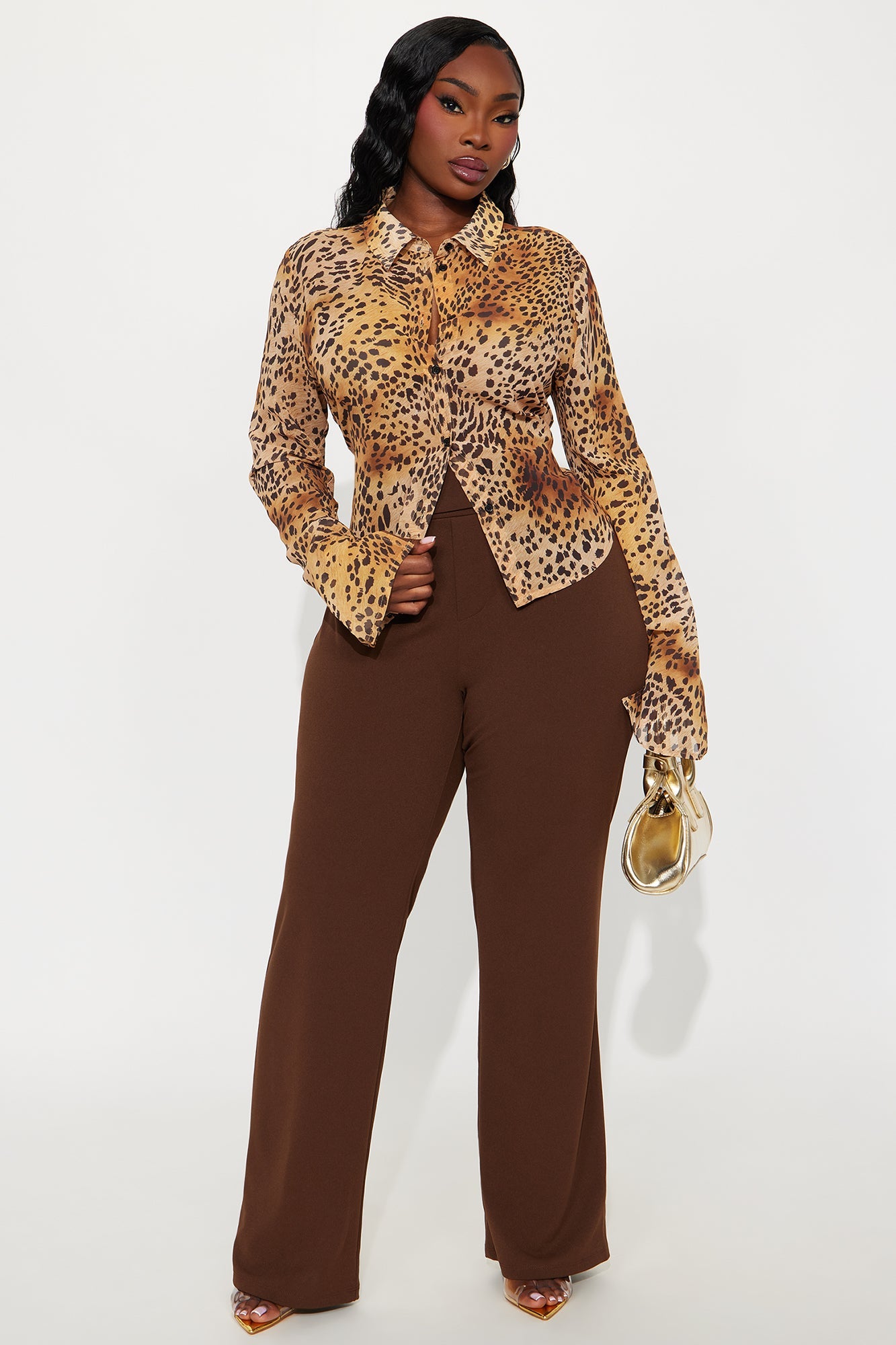 You Get Me Leopard Chiffon Shirt