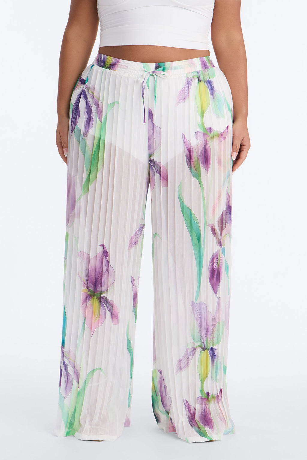 Daniella Pleated Chiffon Wide Leg Pant