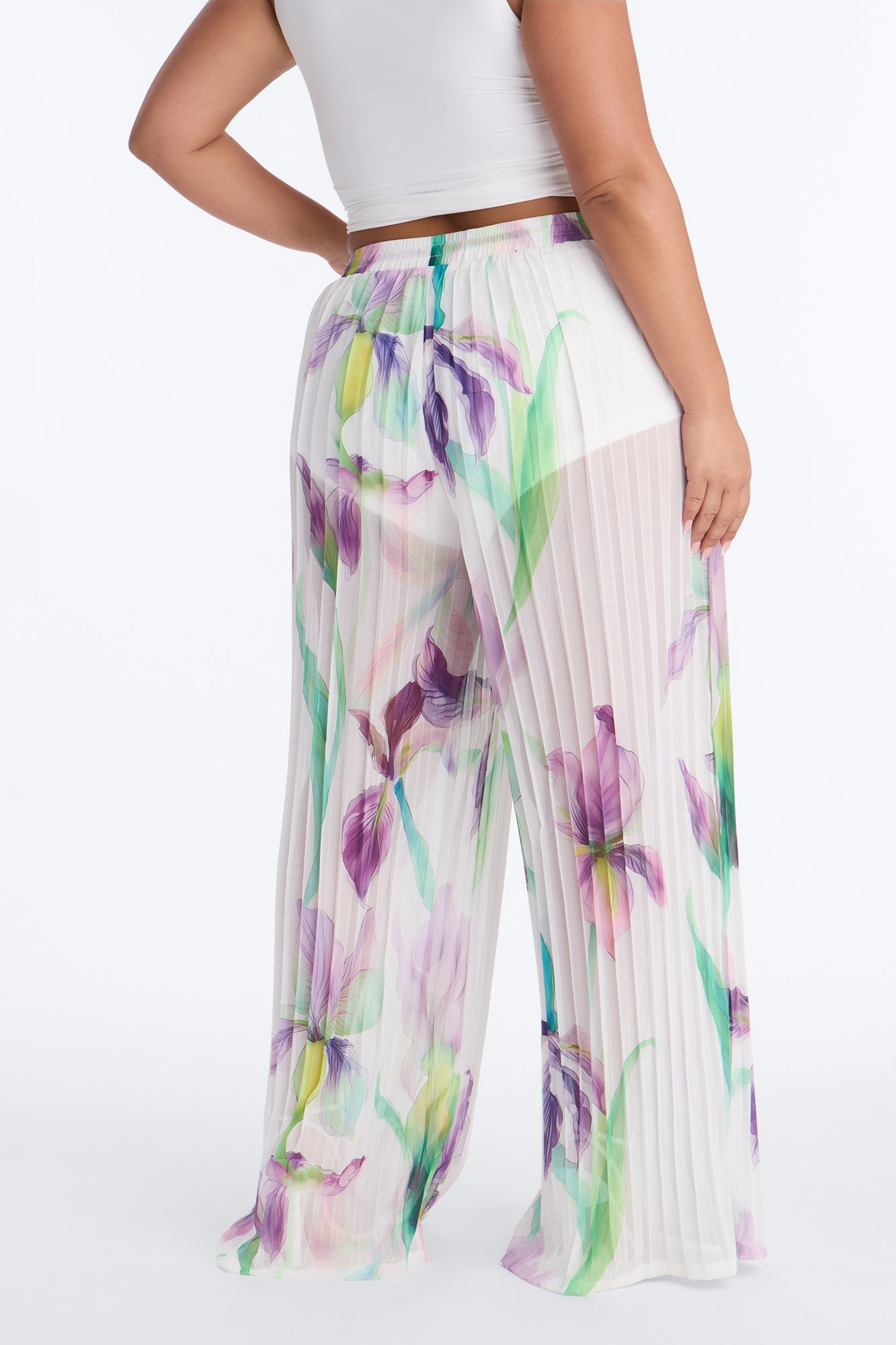 Daniella Pleated Chiffon Wide Leg Pant