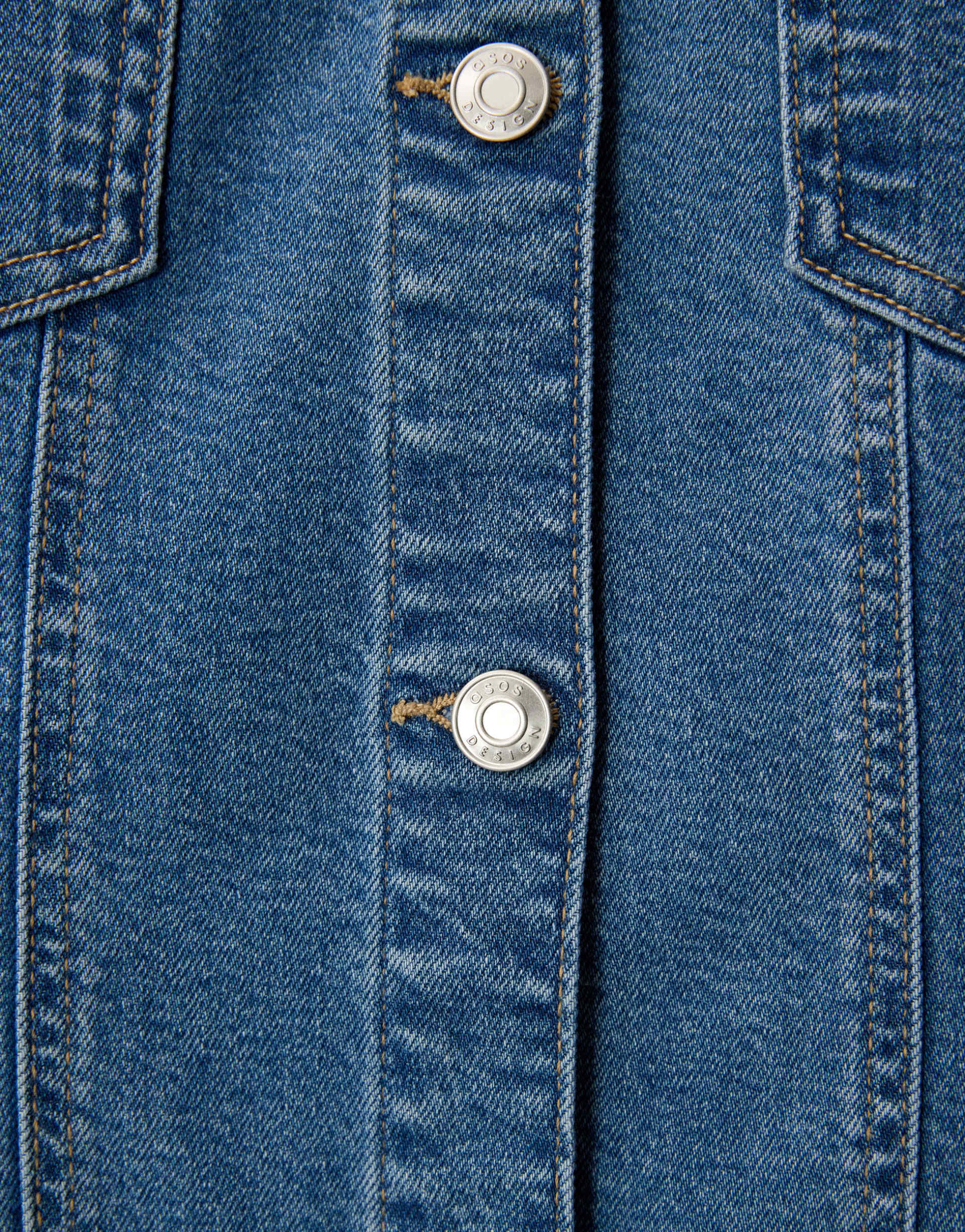ASOS DESIGN Curve denim fitted shirt mini dress in mid blue