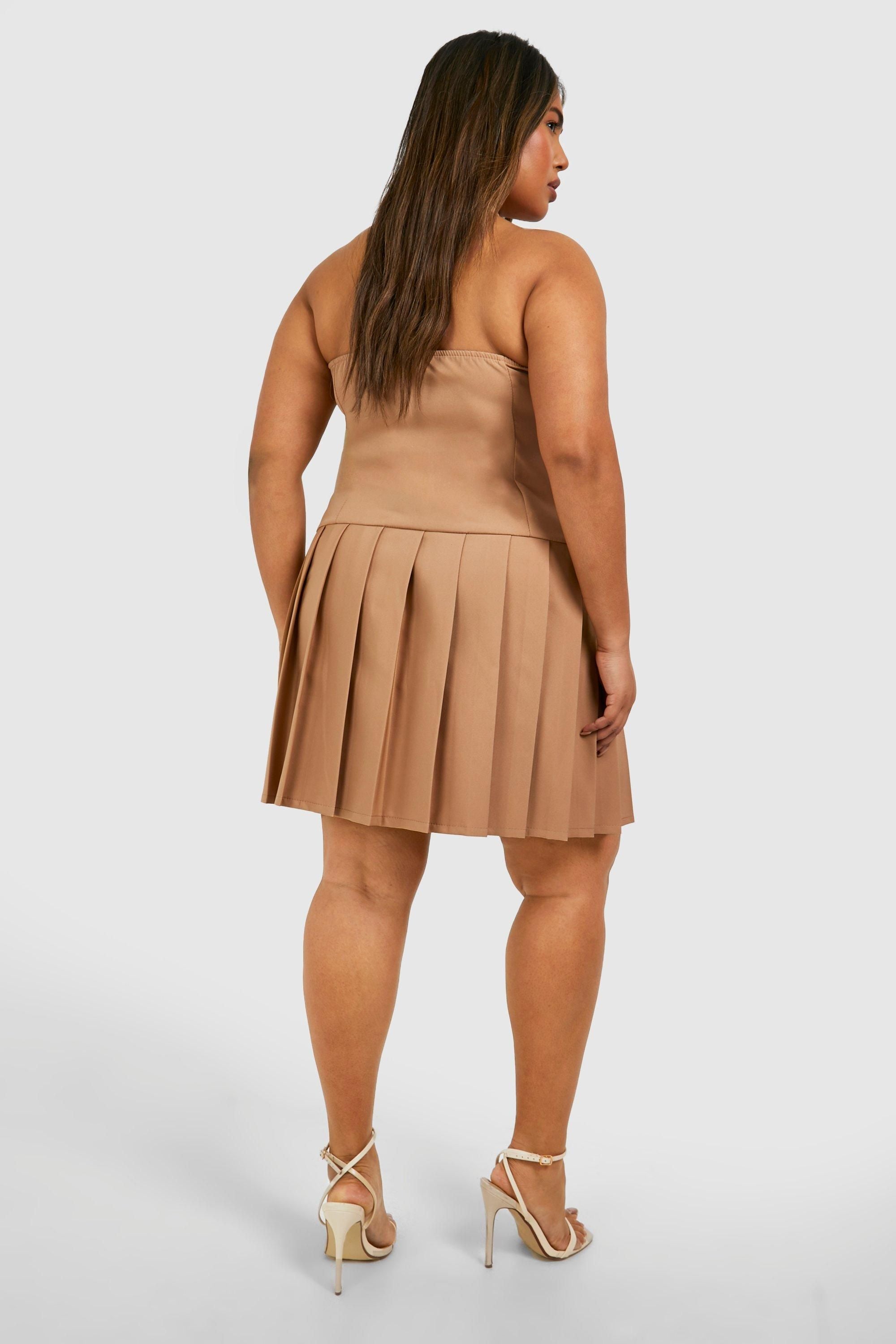 Plus Woven Pleated Blazer Dress