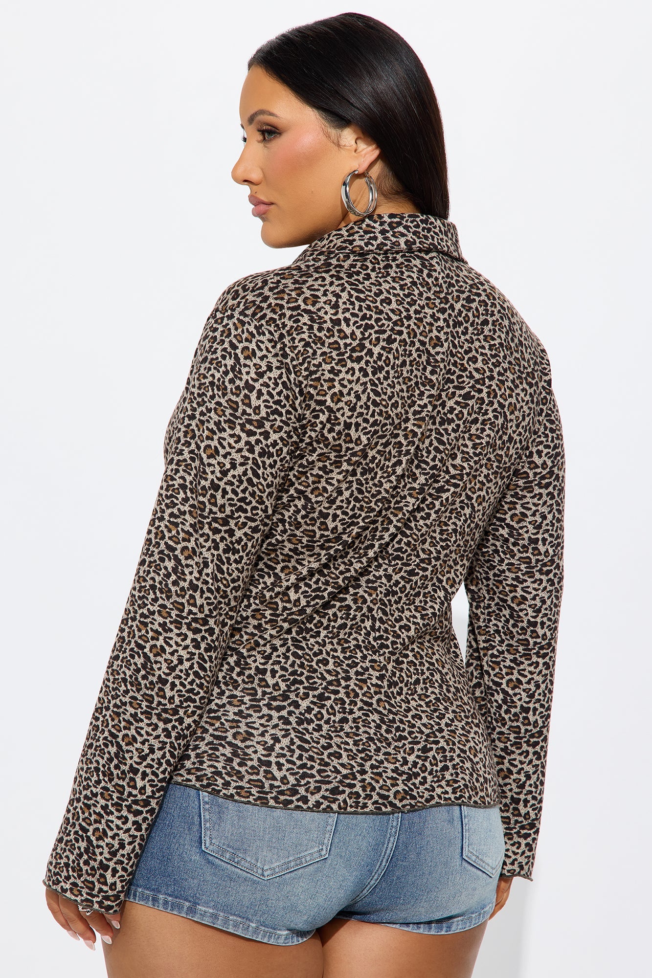 My Desire Leopard Button Up Long Sleeve Shirt