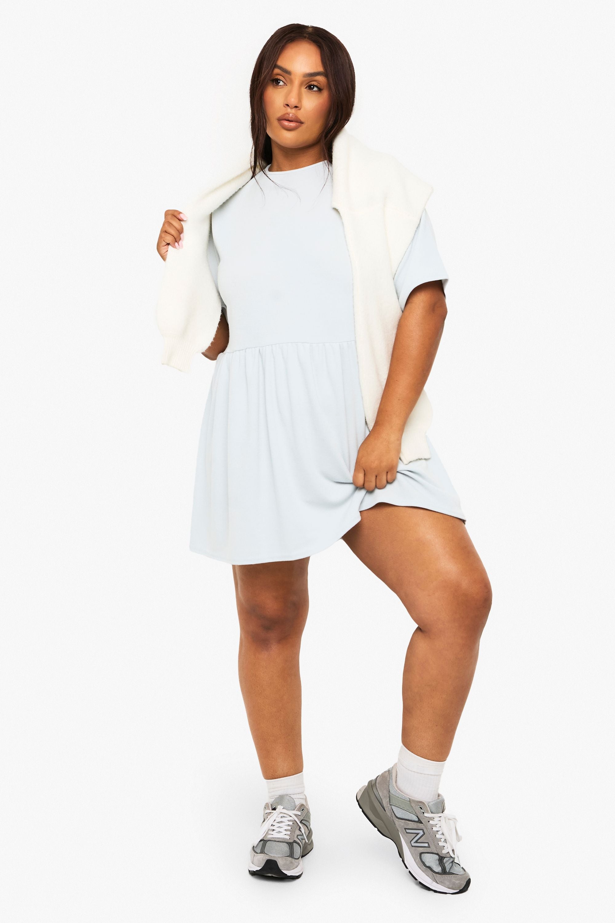 Plus Rib T-Shirt Smock Dress