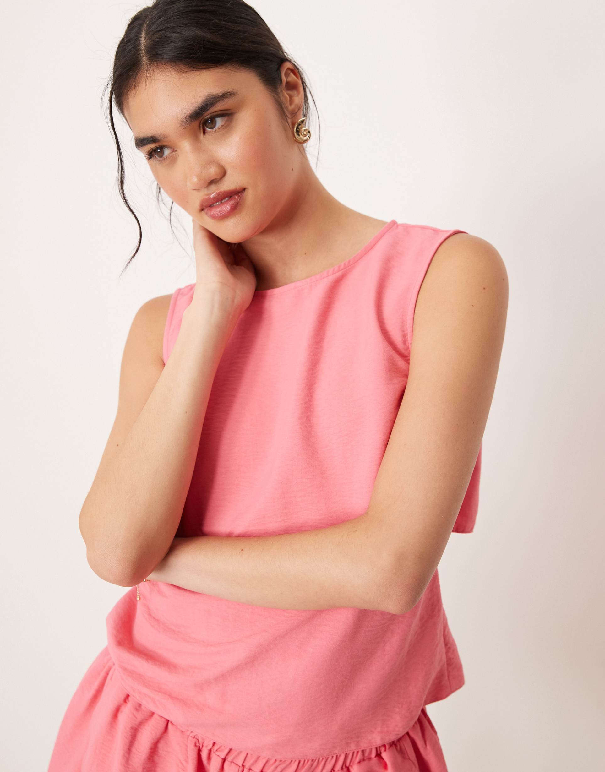 ASOS DESIGN pull on shorts co-ord in pink