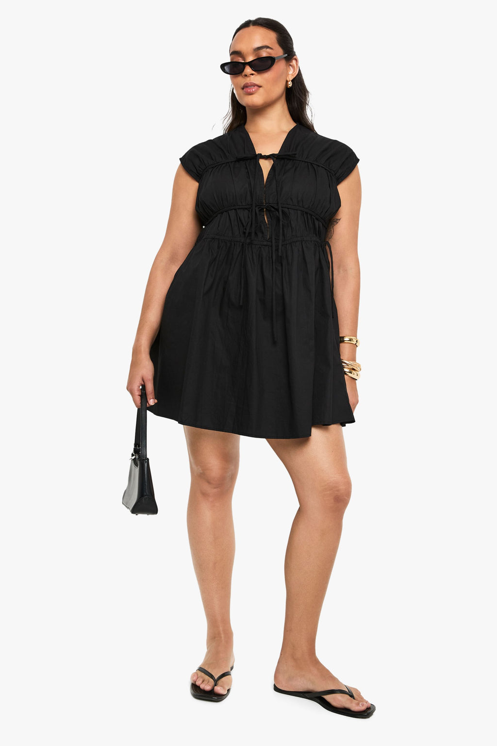 Plus Tie Front Skater Dress