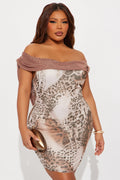 Radiating Vibes Mini Dress - Brown/combo