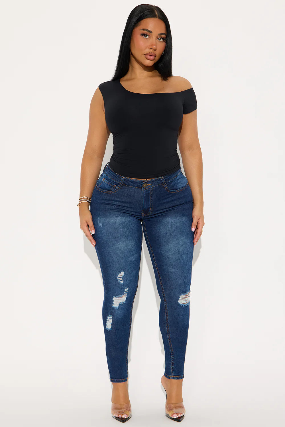 She's Fierce Stretch Skinny Jeans - Dark Wash