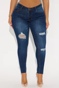 She's Fine Stretch Skinny Jeans - Dark Wash