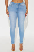 She's Fire Stretch Skinny Jeans - Light Wash