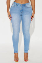 She's Fire Stretch Skinny Jeans - Light Wash