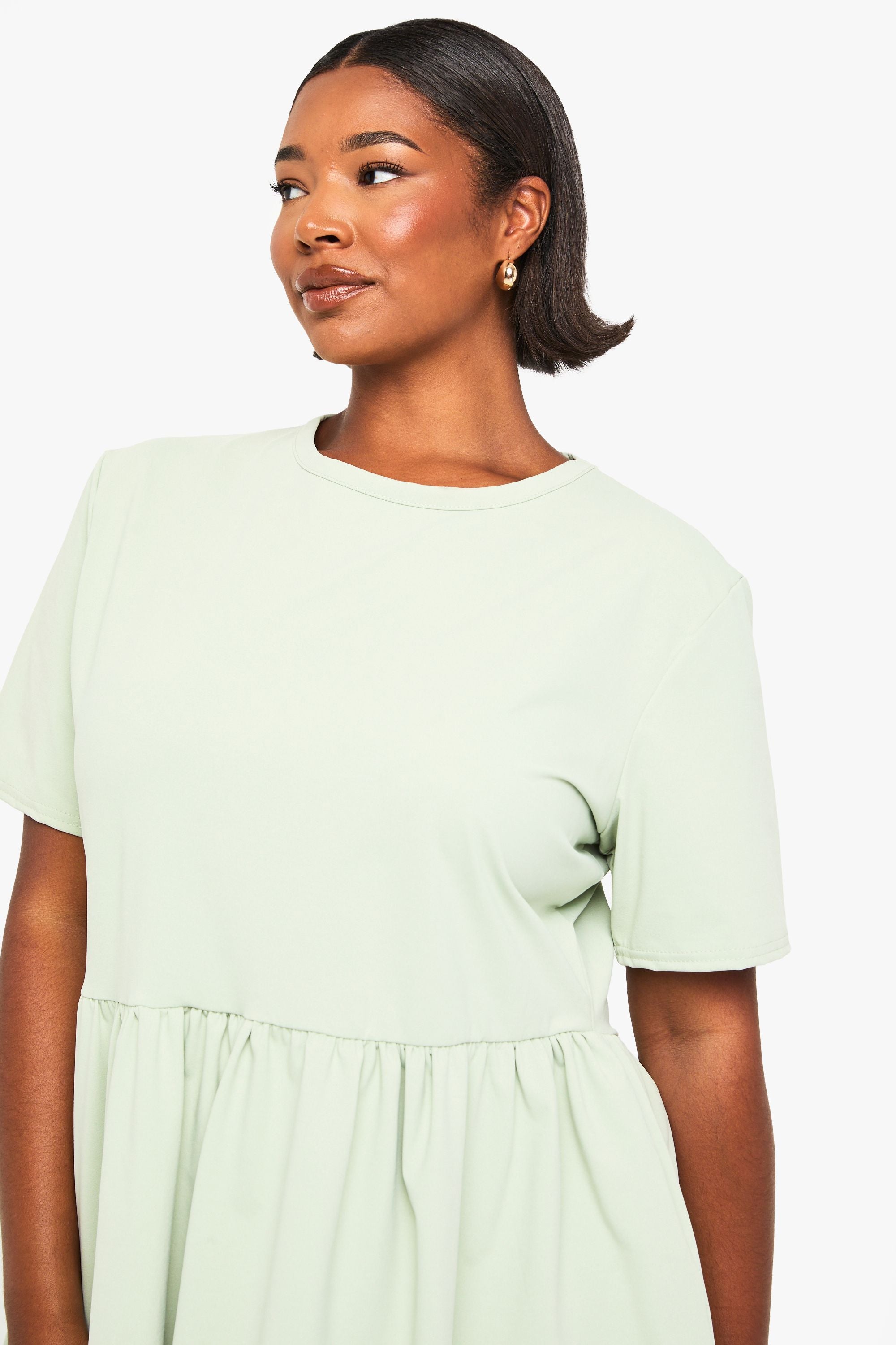 Plus drop waist smock dress