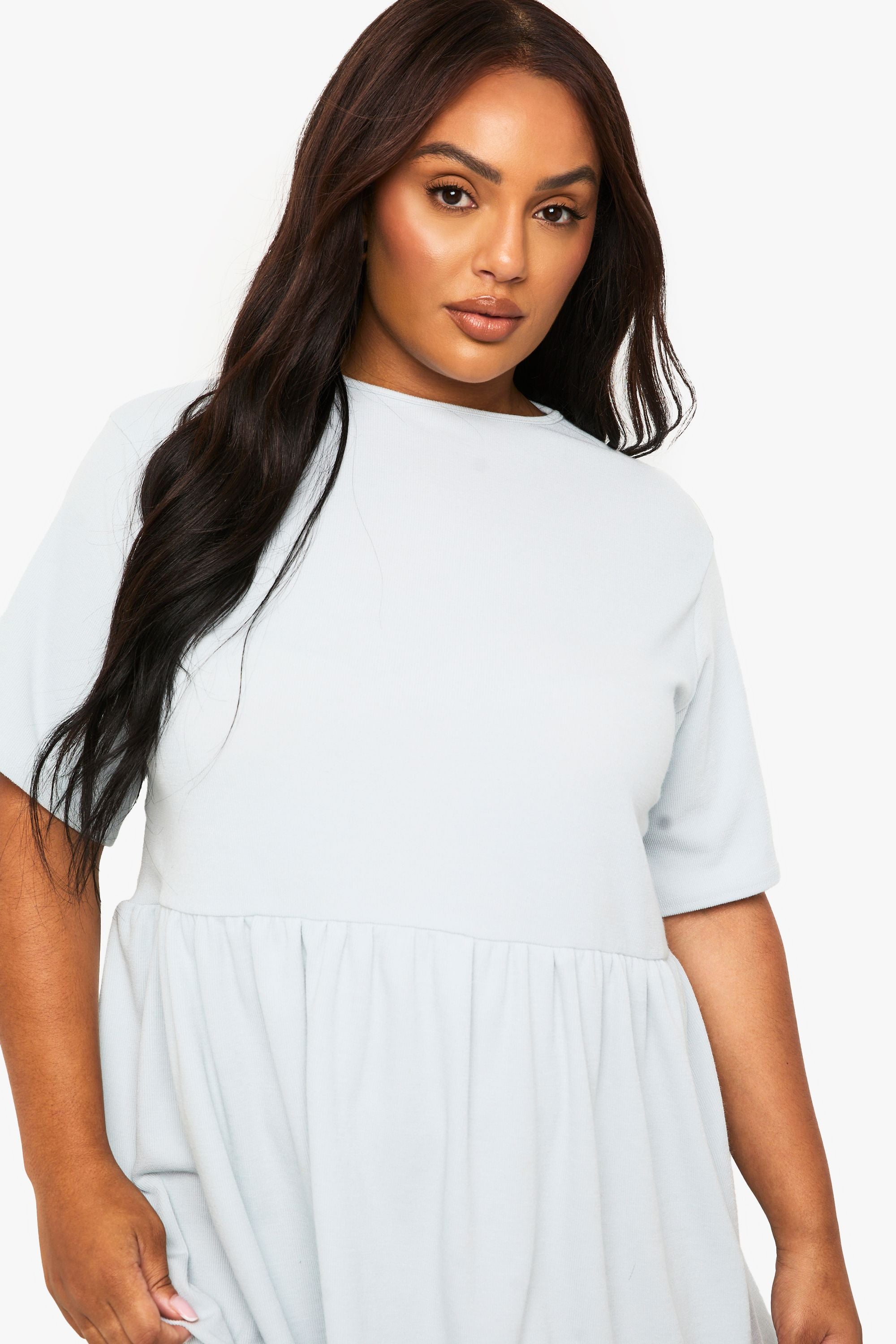 Plus Rib T-Shirt Smock Dress