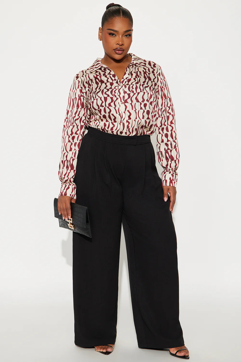 Come In Waves Satin Shirt - Cream/combo