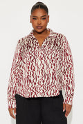 Come In Waves Satin Shirt - Cream/combo