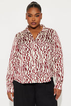 Come In Waves Satin Shirt - Cream/combo