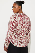 Come In Waves Satin Shirt - Cream/combo