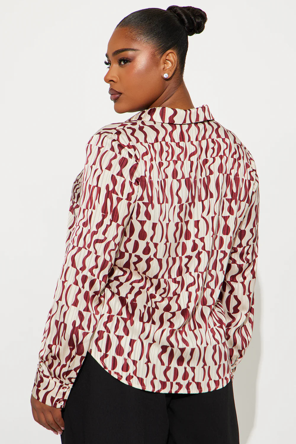 Come In Waves Satin Shirt - Cream/combo