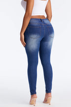 She's Fire Stretch Skinny Jeans - Medium Wash