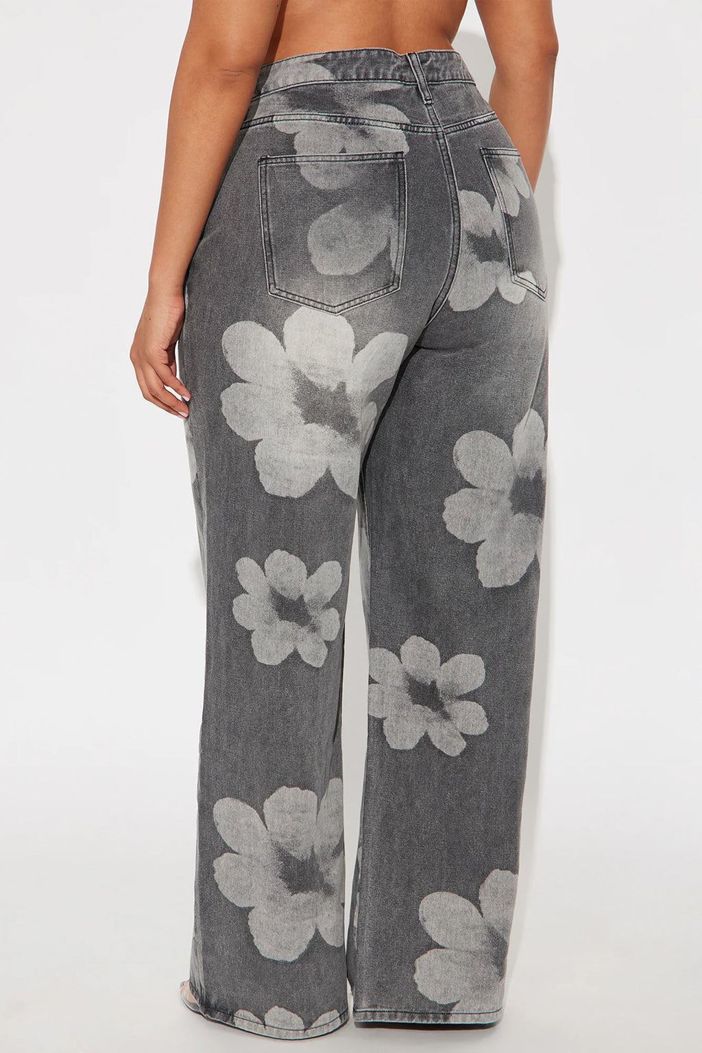 Born To Bloom Crossover Jeans - Grey